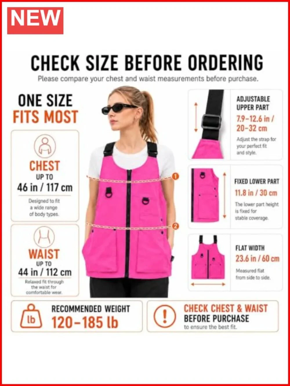 2-in-1 Wearable Utility Vest Backpack for Women, Lightweight Nylon Shoulder Bag